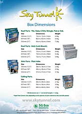 sky tunnel guide Dimension of the box